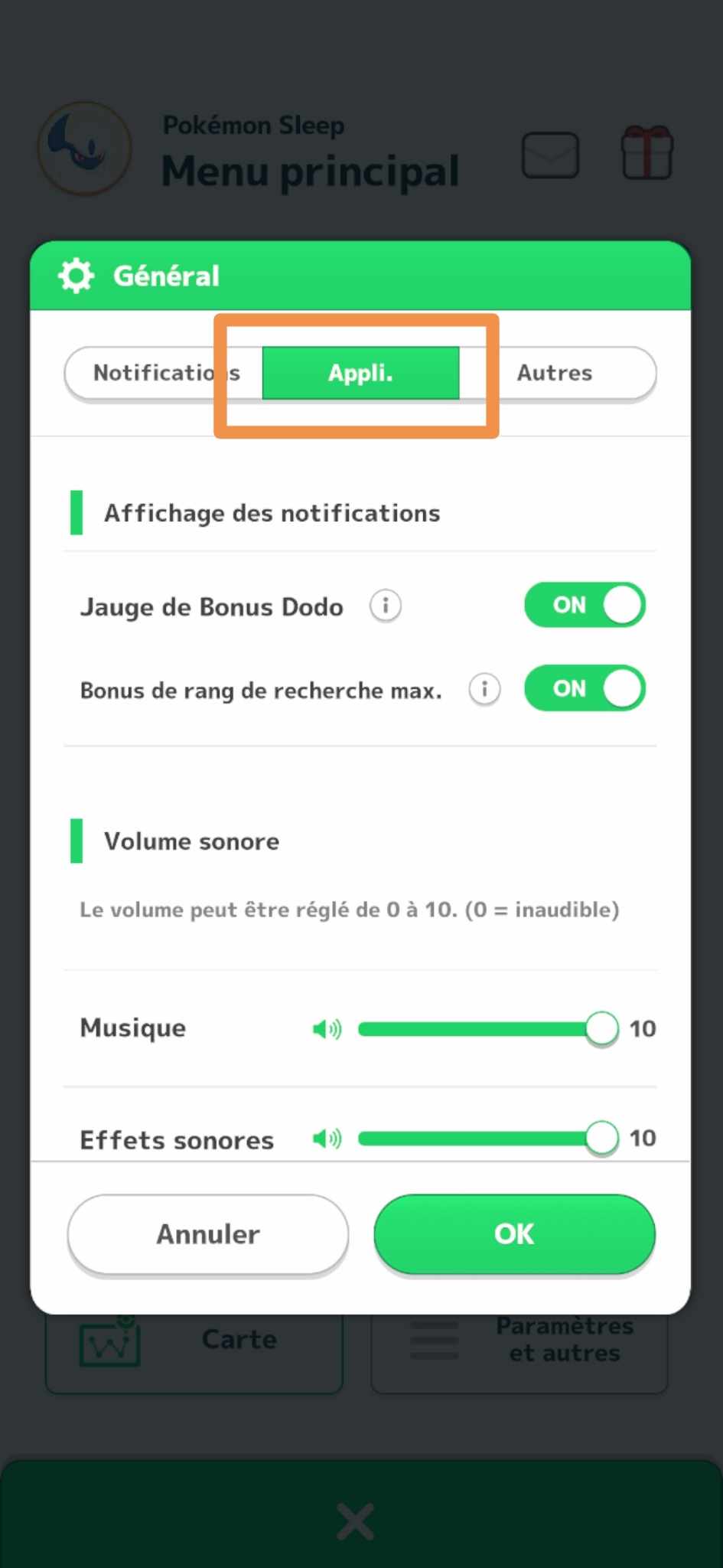 Capture d'écran numéro 3 de la question Où est le menu pour enlever le son ?